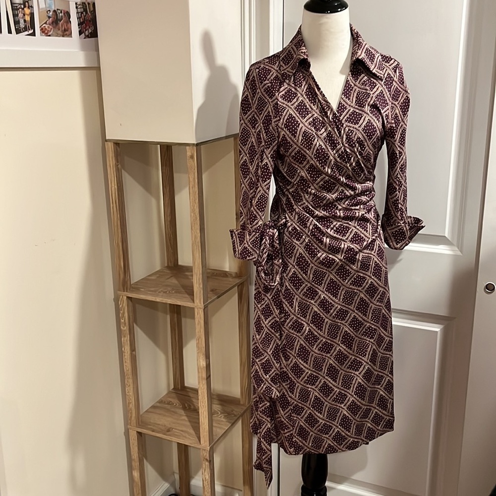 Vintage Diane Von Furstenberg Justin Silk Wrap Dress Size 12